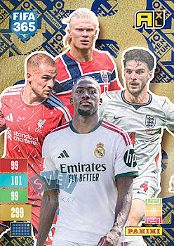 Konate Rice Mac Allister Haaland Real England Liverpool Norway Panini FIFA 365 2027 Adrenalyn XL Momentum Gold #MOMEG