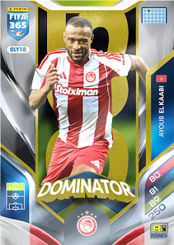 Ayoub El Kaabi Olympiacos FC Panini FIFA 365 2026 Adrenalyn XL Dominator #OLY18