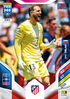 Jan Oblak Atletico Madrid Panini FIFA 365 2026 Adrenalyn XL #ATM2