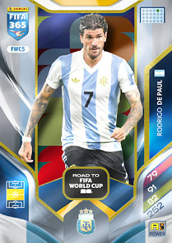 Rodrigo De Paul Argentina Panini FIFA 365 2026 Adrenalyn XL Road to FIFA World Cup 26 #FWC5