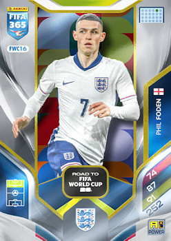 Phil Foden England Panini FIFA 365 2026 Adrenalyn XL Road to FIFA World Cup 26 #FWC16