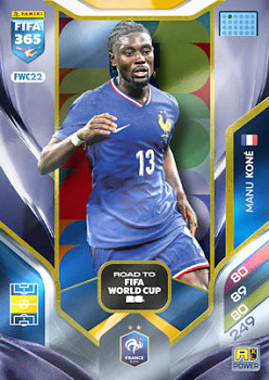Manu Kone France Panini FIFA 365 2026 Adrenalyn XL Road to FIFA World Cup 26 #FWC22