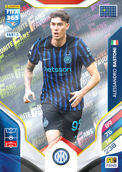 Alessandro Bastoni Internazionale Milano Panini FIFA 365 2026 Adrenalyn XL Fans' Favourite #FAN13