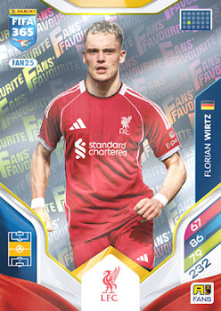 Florian Wirtz Liverpool Panini FIFA 365 2026 Adrenalyn XL Fans' Favourite #FAN25