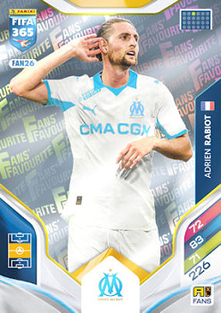 Adrien Rabiot Olympique Marseille Panini FIFA 365 2026 Adrenalyn XL Fans' Favourite #FAN26
