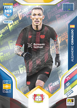 Alejandro Grimaldo Bayer 04 Leverkusen Panini FIFA 365 2026 Adrenalyn XL Fans' Favourite #FAN29