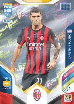 Christian Pulisic A.C. Milan Panini FIFA 365 2026 Adrenalyn XL Fans' Favourite #FAN34