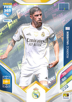Federico Valverde Real Madrid Panini FIFA 365 2026 Adrenalyn XL Fans' Favourite #FAN45