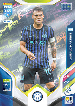 Lautaro Martinez Internazionale Milano Panini FIFA 365 2026 Adrenalyn XL Fans' Favourite #FAN63