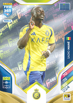 Sadio Mane Al-Nassr FC Panini FIFA 365 2026 Adrenalyn XL Fans' Favourite #FAN68