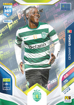 Geovany Quenda Sporting CP Panini FIFA 365 2026 Adrenalyn XL Fans' Favourite #FAN69
