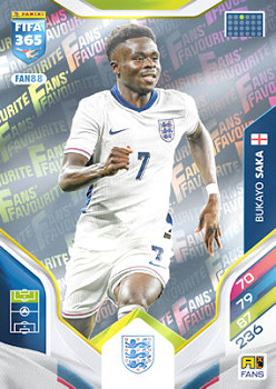 Bukayo Saka England Panini FIFA 365 2026 Adrenalyn XL Fans' Favourite #FAN88