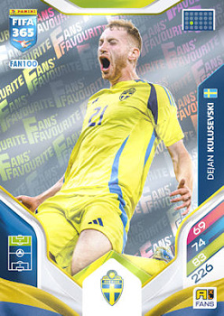 Dejan Kulusevski Sweden Panini FIFA 365 2026 Adrenalyn XL Fans' Favourite #FAN100