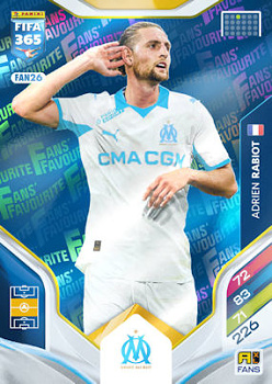 Adrien Rabiot Olympique Marseille Panini FIFA 365 2026 Adrenalyn XL Fans' Favourite - Blue #FAN26