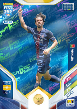 Vitinha Paris Saint-Germain Panini FIFA 365 2026 Adrenalyn XL Fans' Favourite - Blue #FAN28