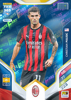 Christian Pulisic A.C. Milan Panini FIFA 365 2026 Adrenalyn XL Fans' Favourite - Blue #FAN34