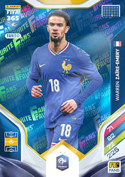 Warren Zaire-Emery France Panini FIFA 365 2026 Adrenalyn XL Fans' Favourite - Blue #FAN50