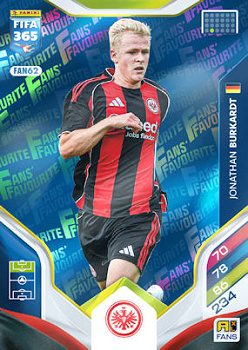 Jonathan Burkardt Eintracht Frankfurt Panini FIFA 365 2026 Adrenalyn XL Fans' Favourite - Blue #FAN62