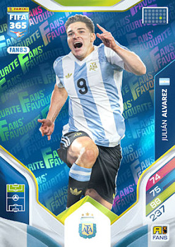 Julian Alvarez Argentina Panini FIFA 365 2026 Adrenalyn XL Fans' Favourite - Blue #FAN83