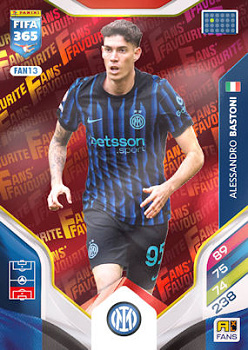 Alessandro Bastoni Internazionale Milano Panini FIFA 365 2026 Adrenalyn XL Fans' Favourite - Red #FAN13