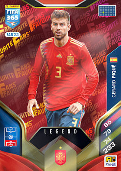 Gerard Pique Spain Panini FIFA 365 2026 Adrenalyn XL Legend - Red #FAN23