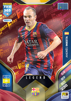 Andres Iniesta FC Barcelona Panini FIFA 365 2026 Adrenalyn XL Legend - Red #FAN40