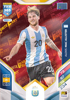 Alexis Mac Allister Argentina Panini FIFA 365 2026 Adrenalyn XL Fans' Favourite - Red #FAN47