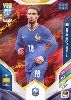 Warren Zaire-Emery France Panini FIFA 365 2026 Adrenalyn XL Fans' Favourite - Red #FAN50