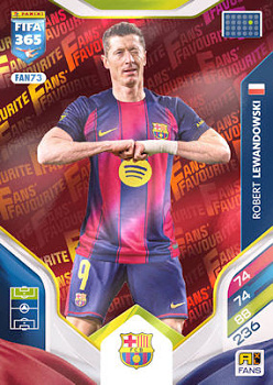 Robert Lewandowski FC Barcelona Panini FIFA 365 2026 Adrenalyn XL Fans' Favourite - Red #FAN73
