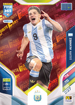 Julian Alvarez Argentina Panini FIFA 365 2026 Adrenalyn XL Fans' Favourite - Red #FAN83