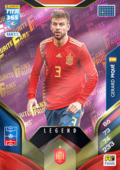 Gerard Pique Spain Panini FIFA 365 2026 Adrenalyn XL Legend - Pink #FAN23