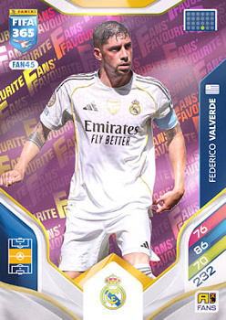 Federico Valverde Real Madrid Panini FIFA 365 2026 Adrenalyn XL Fans' Favourite - Pink #FAN45