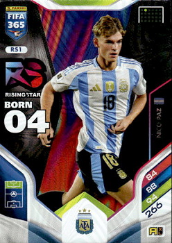 Nico Paz Argentina Panini FIFA 365 2026 Adrenalyn XL Rising Star #RS1