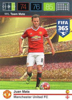 Juan Mata Manchester United Panini FIFA 365 2015 Adrenalyn XL  #111