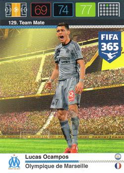 Lucas Ocampos Olympique Marseille Panini FIFA 365 2015 Adrenalyn XL  #129