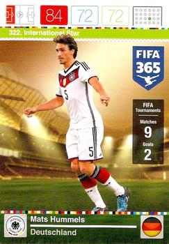Mats Hummels Germany Panini FIFA 365 2015 Adrenalyn XL International Star #322