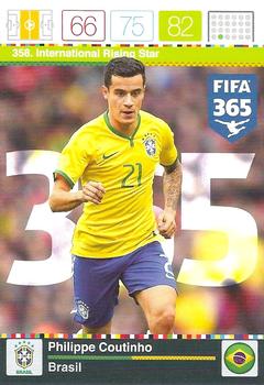 Philippe Coutinho Brazil Panini FIFA 365 2015 Adrenalyn XL International Rising Star #358
