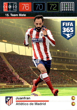 Juanfran Atletico Madrid Panini FIFA 365 2015 Adrenalyn XL Nordic Edition  #15