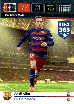 Jordi Alba FC Barcelona Panini FIFA 365 2015 Adrenalyn XL Nordic Edition  #25