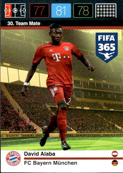 David Alaba Bayern Munchen Panini FIFA 365 2015 Adrenalyn XL Nordic Edition  #30