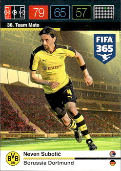 Neven Subotic Borussia Dortmund Panini FIFA 365 2015 Adrenalyn XL Nordic Edition  #36