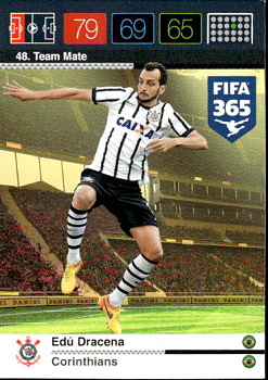 Edu Dracena Corinthians Panini FIFA 365 2015 Adrenalyn XL Nordic Edition  #48