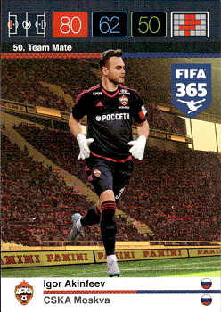 Igor Akinfeev CSKA Moskva Panini FIFA 365 2015 Adrenalyn XL Nordic Edition  #50
