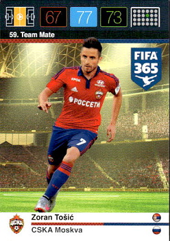 Zoran Tosic CSKA Moskva Panini FIFA 365 2015 Adrenalyn XL Nordic Edition  #59