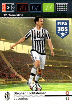 Stephan Lichtsteiner Juventus FC Panini FIFA 365 2015 Adrenalyn XL Nordic Edition  #72