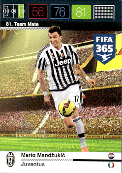 Mario Mandzukic Juventus FC Panini FIFA 365 2015 Adrenalyn XL Nordic Edition  #81