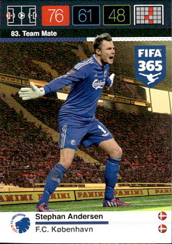 Stephan Andersen FC Kobenhavn Panini FIFA 365 2015 Adrenalyn XL Nordic Edition  #83