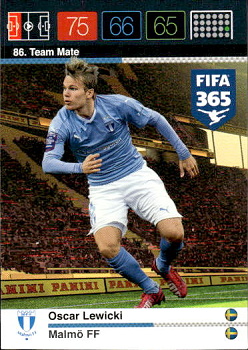 Oscar Lewicki Malmo FF Panini FIFA 365 2015 Adrenalyn XL Nordic Edition  #86