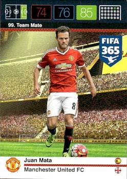 Juan Mata Manchester United Panini FIFA 365 2015 Adrenalyn XL Nordic Edition  #99