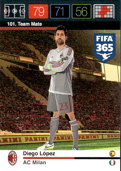 Diego Lopez A.C. Milan Panini FIFA 365 2015 Adrenalyn XL Nordic Edition  #101